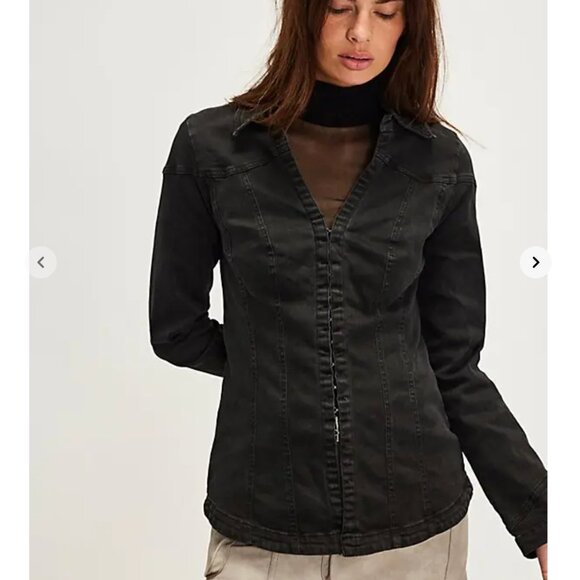 NWOT Free People kenny slim tunic - Black - Picture 1 of 8